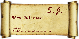 Séra Julietta névjegykártya